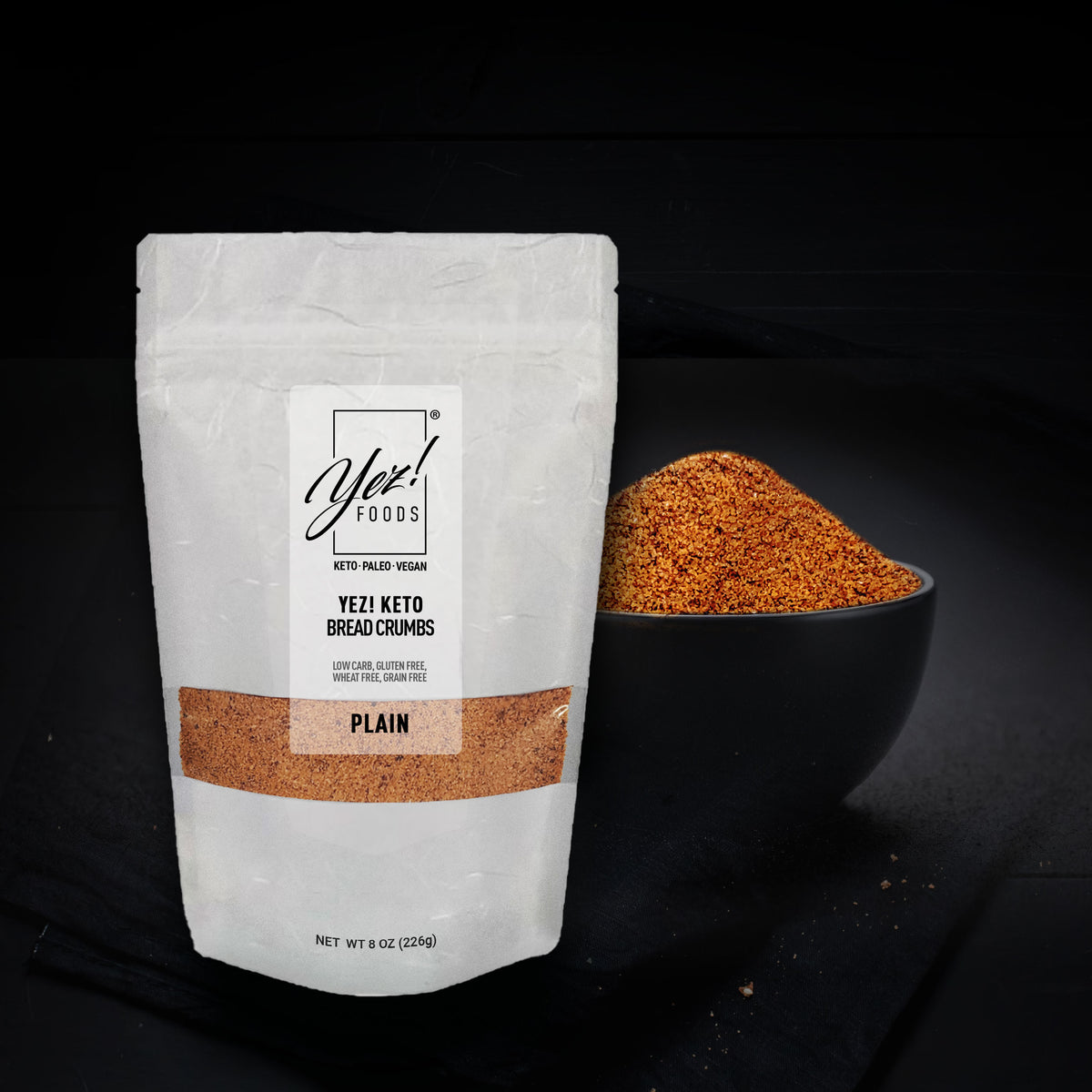 Yez! Artisan Keto Bread Crumbs - 8 oz bag - Plain, grain-free bread crumbs